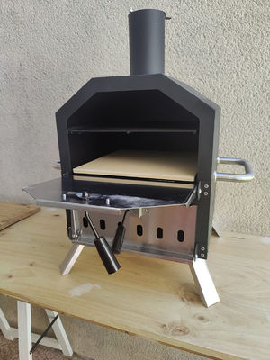 Waterproof Cover Custom Logo 12" Camping Outdoor Baking 2 Pizzas Chicken Charcoal Pizza Oven with Chimney Lid Peel Stone