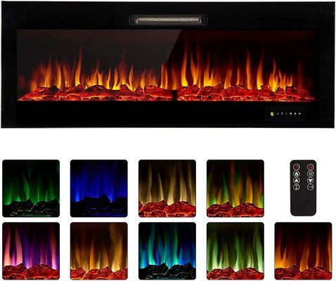 Multicolor Electric Fireplace Low Noise Recessed Wall Mounted AC120V/60HZ N.W/G.W 24/28kgs