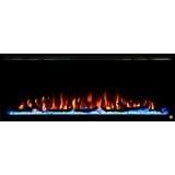 60 Inch Metal and Tempered Glass Insert Electric Fireplace Stove with Linear Design