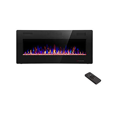 Electric 1500w 50" Decorative 15 Colors Flame Wall Mounted Recessed LED Fireplaces Heater