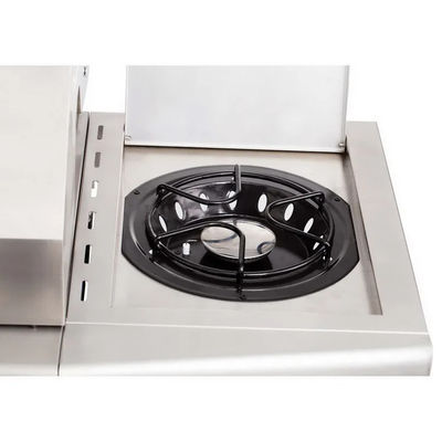 Black Large Capacity Stainless Steel Grills Trolly Barbecue with Gas Side Burner