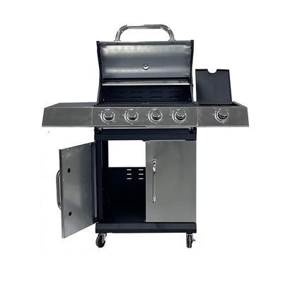 Customized Logo Acceptable 5 Burner Stainless Steel Barbecue for Outdoor Kitchen Balcony