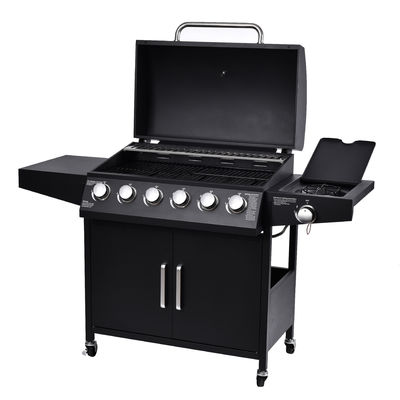 Large 70000btu Barbeque Charcoal Grill Outdoors Kitchen Metal 6 Burners Gas BBQ Grill