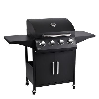 Customized Logo Print Steel Burger BBQ 4 Burners Outdoor Gas Barbeque Grill with Logo
