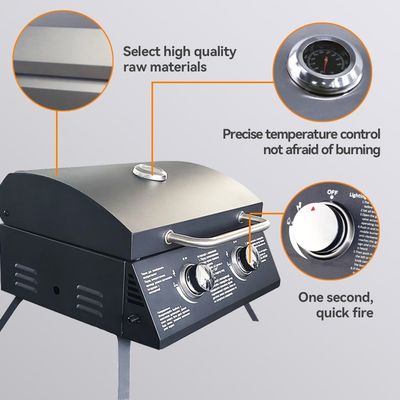 Portable Smokeless BBQ Gas Stove with Griller and Large Capacity Steel Folding Design