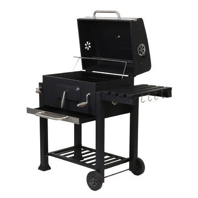 Folding Black Large Charcoal Grill Deluxe BBQ Smoker for Picnic Camping Patio Backyard Cooking