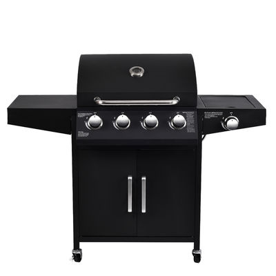 Powder Coated Outdoor Camping Barbecue Grills Smoker Portable Smokeless Bbq Gas Grills With Trolley