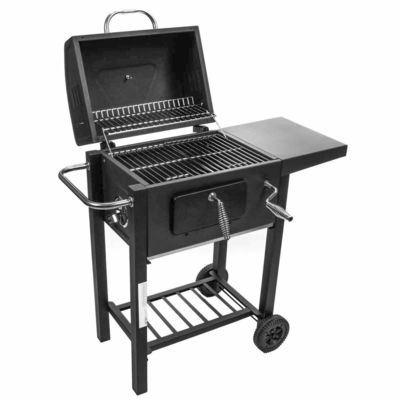 UK Hotsale Outdoor Trolley Barbecue Grills BBQ Charcoal Barbeque Grills Smoker with Side Shelf