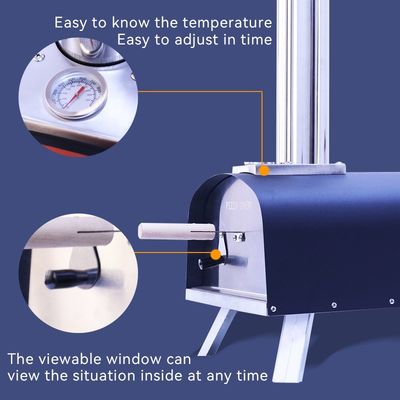 Outdoor Stainless Steel Mini Wood Fired Pizza Oven for Home Cooking 81.5*42*85cm