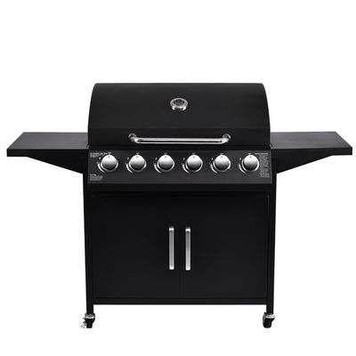 6 Burner Gas Grill with Cabinets and Stainless Steel Barbeque Parking Size 91*69*48cm